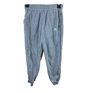 Nike Joggers Kids Size M Gray Fleece Sweatpants Elastic Waist Sportswear Active